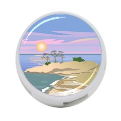 Vacation Island Sunset Sunrise 4-port Usb Hub (one Side) by Wegoenart