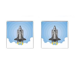 Rocket Shuttle Spaceship Science Cufflinks (square) by Wegoenart