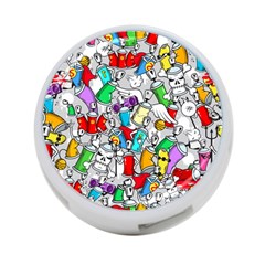Graffiti Characters Seamless Pattern 4-port Usb Hub (two Sides) by Nexatart