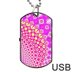 Digital Arts Fractals Futuristic Pink Dog Tag Usb Flash (two Sides) by Nexatart