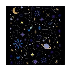 Starry Night  Space Constellations  Stars  Galaxy  Universe Graphic  Illustration Face Towel by Nexatart