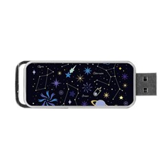 Starry Night  Space Constellations  Stars  Galaxy  Universe Graphic  Illustration Portable Usb Flash (two Sides) by Nexatart