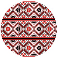 Folklore Ethnic Pattern Background Wooden Bottle Opener (round) by Nexatart