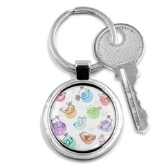 Cartoon Bird Cute Doodle Bird Key Chain (round) by Vaneshart