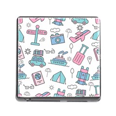 Transportation Seamless Pattern Memory Card Reader (square 5 Slot) by Vaneshart