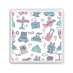Transportation Seamless Pattern Memory Card Reader (square) by Vaneshart