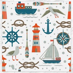 Nautical Elements Pattern Background Canvas 20  X 20  by Vaneshart