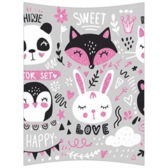 Big Set With Cute Cartoon Animals Bear Panda Bunny Penguin Cat Fox Back Support Cushion by Vaneshart