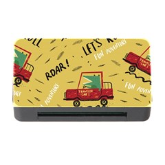 Childish Seamless Pattern With Dino Driver Memory Card Reader With Cf by Vaneshart