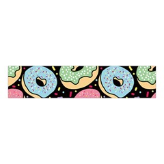 Colorful Donut Seamless Pattern On Black Vector Velvet Scrunchie by Sobalvarro