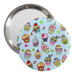 Cupcake Doodle Pattern 3  Handbag Mirrors by Sobalvarro