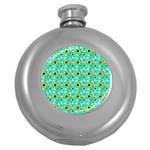 Hawaii Ghost Aqua Round Hip Flask (5 oz) Front