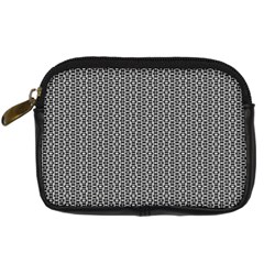 Black And White Triangles Digital Camera Leather Case by Sparkle