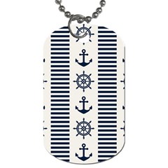 Nautical Seamless Pattern Vector Illustration Dog Tag (two Sides) by Wegoenart