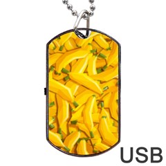 Geometric Bananas Dog Tag Usb Flash (one Side) by Sparkle
