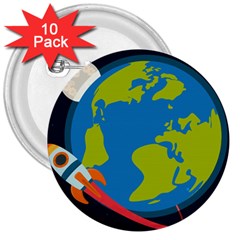 Spaceship Design 3  Buttons (10 Pack)  by Vaneshart