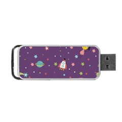 Space Travels Seamless Pattern Vector Cartoon Portable Usb Flash (one Side) by Vaneshart