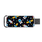 Seamless Adventure Space Vector Pattern Background Portable USB Flash (Two Sides) Back