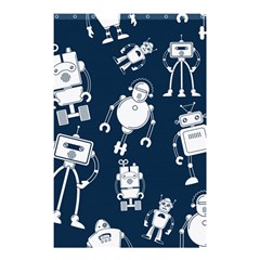 White Robot Blue Seamless Pattern Shower Curtain 48  X 72  (small)  by Vaneshart