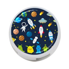 Big Set Cute Astronauts Space Planets Stars Aliens Rockets Ufo Constellations Satellite Moon Rover V 4-port Usb Hub (one Side) by Vaneshart