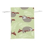 Sloths Pattern Design Lightweight Drawstring Pouch (S) Back