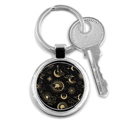 Asian Seamless Pattern With Clouds Moon Sun Stars Vector Collection Oriental Chinese Japanese Korean Key Chain (round) by Vaneshart