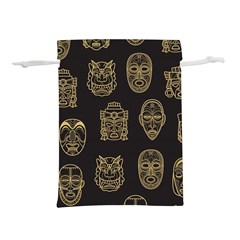 Indian Aztec African Historic Tribal Mask Seamless Pattern Lightweight Drawstring Pouch (s) by Vaneshart