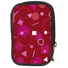 Lesbian Pride Flag Retro Shapes Pattern Compact Camera Leather Case by VernenInk