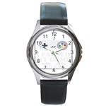 Ipaused2 Round Metal Watch Front