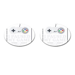 Ipaused2 Cufflinks (oval) by ChezDeesTees