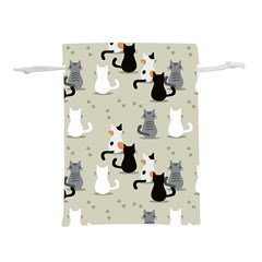 Cute Cat Seamless Pattern Lightweight Drawstring Pouch (l) by Vaneshart