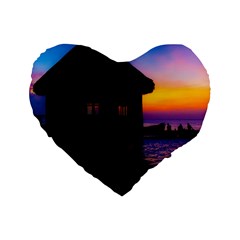 Ocean Dreaming Standard 16  Premium Flano Heart Shape Cushions by essentialimage