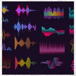 Colorful-sound-wave-set Canvas 16  x 16  15.2 x15.41  Canvas - 1