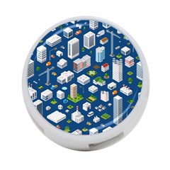 Isometric-seamless-pattern-megapolis 4-port Usb Hub (one Side) by Vaneshart