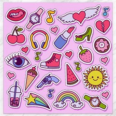 Fashion Patch Set Canvas 16  X 16  by Vaneshart