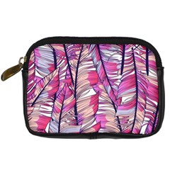 Beautiful-boho-seamless-pattern-with-pink-feathers Digital Camera Leather Case by Vaneshart