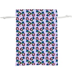 Goth Girl In Blue Dress Lilac Pattern  Lightweight Drawstring Pouch (xl) by snowwhitegirl
