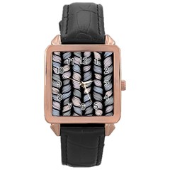 Seamless Pattern With Interweaving Braids Rose Gold Leather Watch  by BangZart