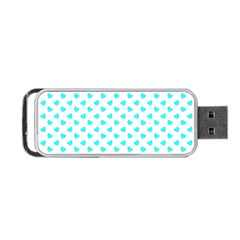 White Light Blue Hearts Pattern, Pastel Sky Blue Color Portable Usb Flash (two Sides) by Casemiro