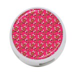 Clown Ghost Pattern Pink 4-Port USB Hub (One Side) Front