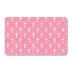 White And Pink Art-deco Pattern Magnet (rectangular) by Dushan