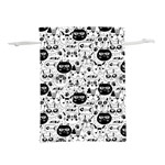 Cute Cat Faces Pattern Lightweight Drawstring Pouch (L) Front