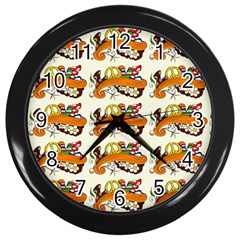 Love And Flowers And Peace Fo All Hippies Wall Clock (black) by DinzDas