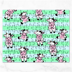 Cow Pattern Rectangular Jigsaw Puzzl by designsbymallika