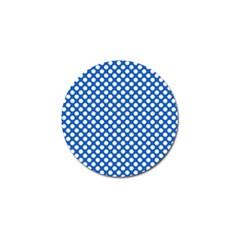 Pastel Blue, White Polka Dots Pattern, Retro, Classic Dotted Theme Golf Ball Marker (10 Pack) by Casemiro