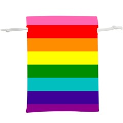 Original 8 Stripes Lgbt Pride Rainbow Flag  Lightweight Drawstring Pouch (xl) by yoursparklingshop