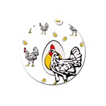 Roseanne Chicken, Retro Chickens Magnet 3  (Round) Front