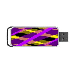Abstract Geometric Blocks, Yellow, Orange, Purple Triangles, Modern Design Portable Usb Flash (two Sides) by Casemiro