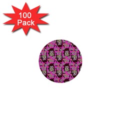 Braids Doll Daisies Pink 1  Mini Buttons (100 Pack)  by snowwhitegirl