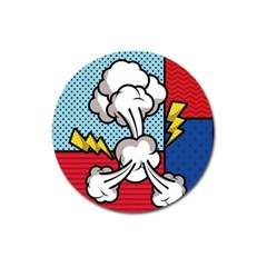Rays Smoke Pop Art Style Vector Illustration Magnet 3  (round) by Amaryn4rt